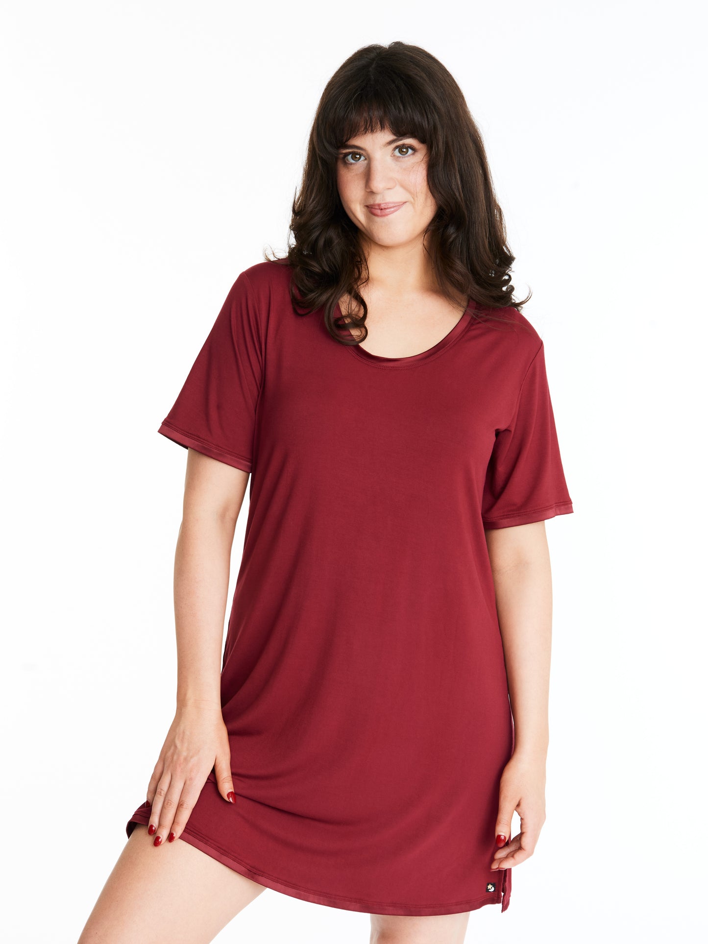 Scoop-neck MidNightie with lightly padded, bra-like support, Bamboo