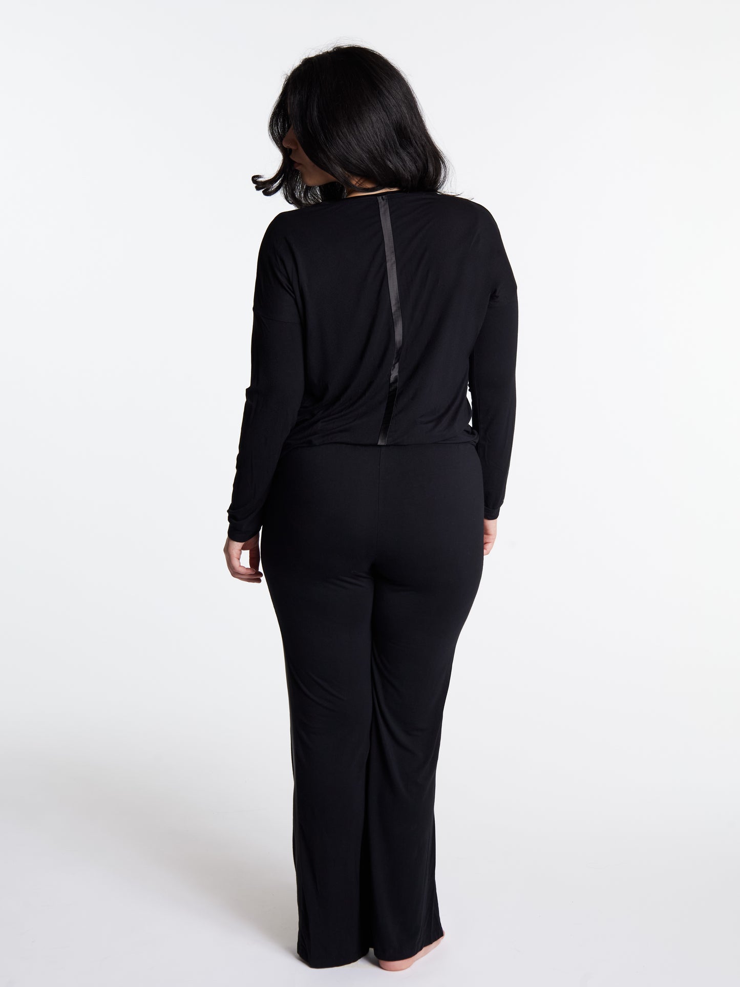 Tuxedo striped lounge pants with muffin-free waistband & pockets, Bamboo