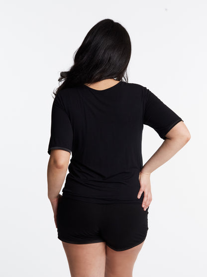 Scoop neck T with lightly padded, bra-like support, Bamboo