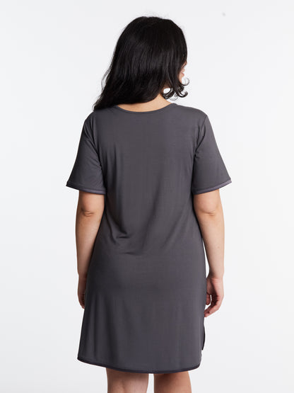 Scoop-neck MidNightie with lightly padded, bra-like support, Bamboo