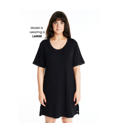 Scoop-neck MidNightie with lightly padded, bra-like support, Bamboo