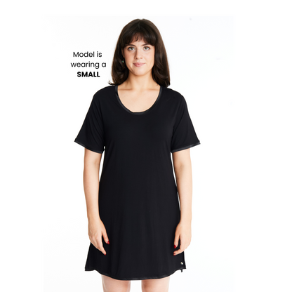 Scoop-neck MidNightie with lightly padded, bra-like support, Bamboo