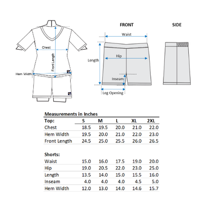 V-neck T Shorts Set (with built-in support) - Rouge Noir