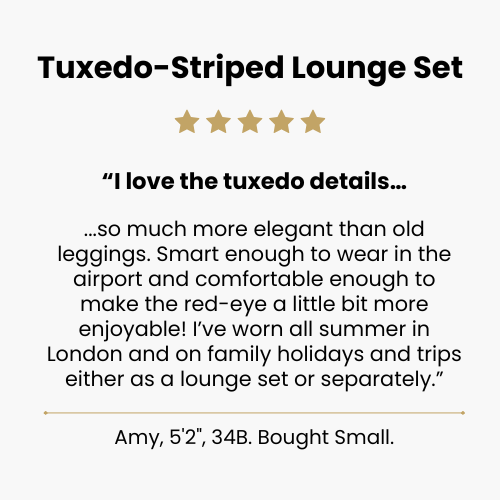 5 STAR customer review of tuxedo lounge set