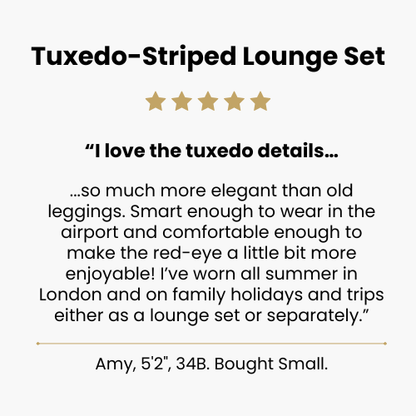 5 STAR customer review of tuxedo lounge set