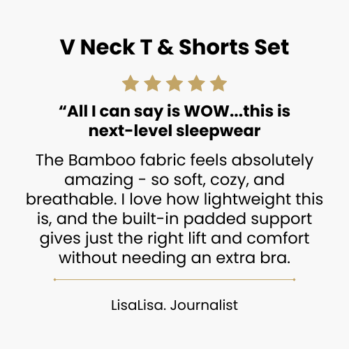 5 star customer review of V neck T shorts set