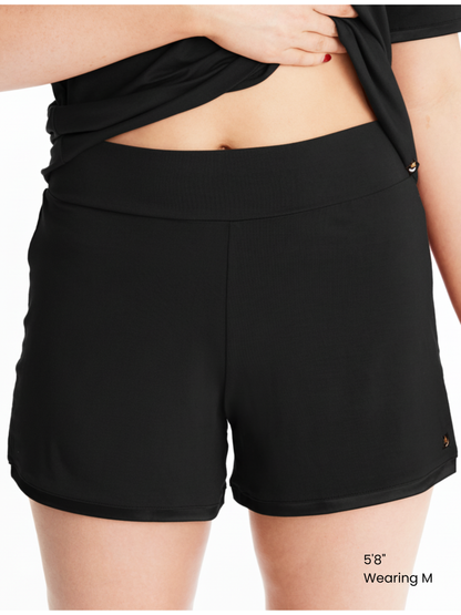 Midnighties muffin-free lounge shorts in color Midnight