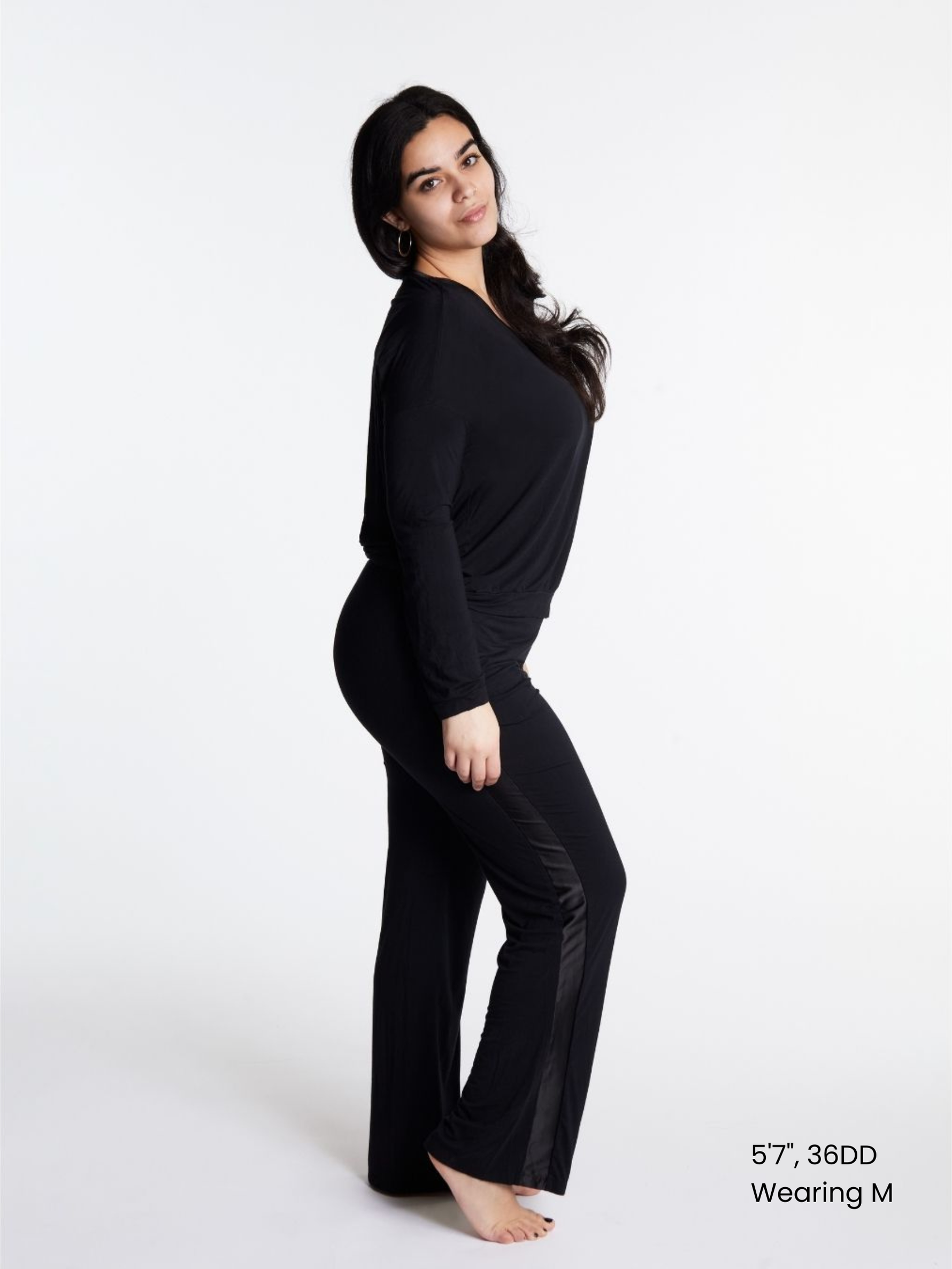 Tuxedo-striped Bamboo Lounge Set with Built-In Support - Midnight
