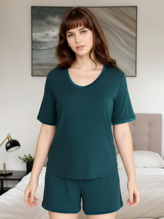 Scoop-Neck Bamboo T with Built-In Support