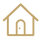 Gold house icon on a white background
