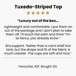 5 star customer review of tuxedo Top